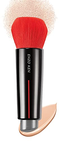 ENZO KEN Kabuki Powder Foundation Brush, Powder Contour and Bronzer Brush, Portable Travel Kabuki Foundation Brushes, Foundation Brush for Liquid Blush, Angled Concealer Brush, Cream Blending Brush