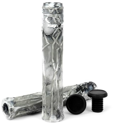 Limit Pro Scooter-Griffe, weicher Langhals, 150/165/180 mm, mit einfachen Schnittlinien für Pro-Trick-Scooter und BMX-Lenker (schwarz, weiß, grau)