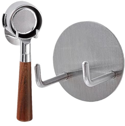 Chaies Support Mural pour Porte-Filtre à café - Porte-Filtre Mural pour cafetière en Acier Inoxydable - Support Mural pour Filtre à café - Support Mural pour Filtre à café pour Porte-Filtre
