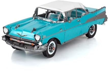 Metal Earth Fascinations Metallbausätze - Automobil 57er Chevy Bel Air, lasergeschnittener 3D-Konstruktionsbausatz, 3D Metall Puzzle, DIY Modellbausatz mit 3 Metallplatinen, ab 14 Jahre