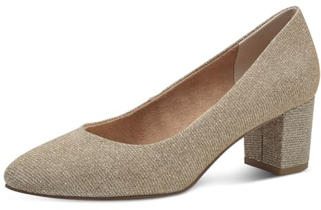 MARCO TOZZI Damen Pumps mit Blockabsatz Elegant, Beige (Platinum), 40 EU