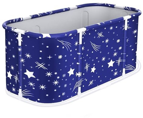Makamsui Grande baignoire pliable pour adulte, baignoire de trempage pliable avec cadre en plastique, baignoire autoportante pliable, baignoire à remous, bain de glace, baignoire familiale pour douche