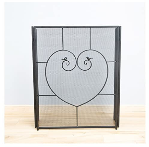 KHYTEBV Pare-feu de cheminée Pare-feu de Style européen Cadre en Fer forgé Pare-étincelles Pare-feu pour Barbecue extérieur Poêle à Griller Mural W