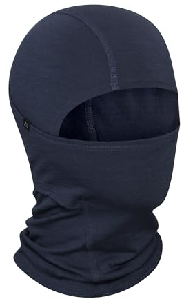 DANISH ENDURANCE 100% Merino Sturmhaube, Leichte Balaklava für kaltes Wetter, Unisex, Herren und Damen, Dunkles Marineblau, S/M
