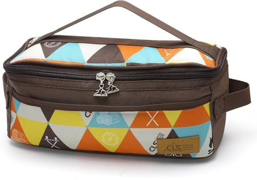 VOSSOT Tragbare Bestecktasche, Camping Besteck Aufbewahrungstasche Tragbar Essstäbchen Löffel Geschirr Gewürze Organizer Tasche Picknick Besteckbeutel für Gabel Essstäbchen Outdoor Reisen Camping