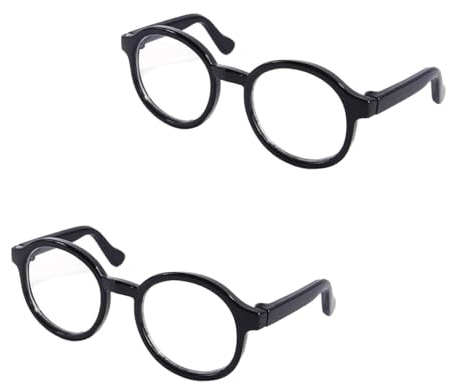 2Pcs Black Pet Dog Cute Glasses Clear Lens Retro Glasses Photo Props Transparent Cat Sun Glasses for Small Dogs Cats Cosplay Costume Dog Sunglasses