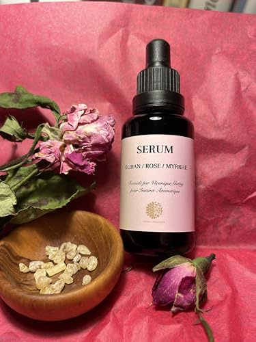 Instinct Aromatique - Sérum Antique & Précieux - OLIBAN-ROSE-MYRRHE - Infusé artisanalement au Mas saint Michel en Terre de provence avec nos roses anciennes La Baptistine Centifolia
