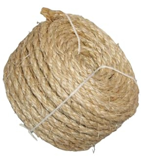 CLSSLVVBN Tiragraffi per gatti in corda di sisal intrecciata, corda di canapa resistente fatta a mano, 6 mm x 15 m, Colore lino, 6mmx15m