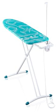 Leifheit Air Board M Solid Plus Tabla de Planchar, Superficie de Planchado 120 x 38 cm, Efecto de Planchado de Dos Caras, Adecuada para planchas y planchas de Vapor, Ajustable en Altura