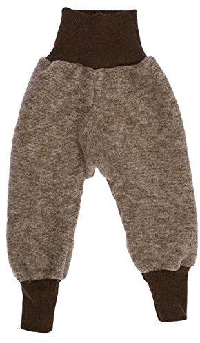 Cosilana Baby Hose mit Bund aus weichem Wollfleece, 60% Schurwolle kbT, 40% Baumwolle (KBA) (62/68, Braun-Melange)