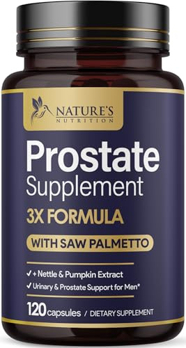 Prostate Health Supplements for Men - 3X Strength with Saw Palmetto Blend Stinging Nettle Root & Pumpkin Seed Support Complex - Supports Bathroom Trips Prostate & Urinary Health - 120 Capsules