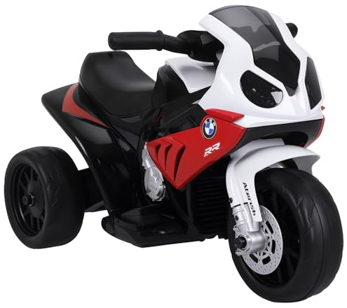 HOMCOM Moto Électrique Enfants sous Licence BMW S1000 RR 3 Roues 6V Rouge