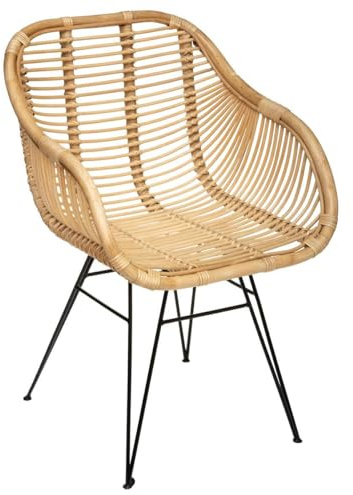 ATMOSPHERA CREATEUR D'INTERIEUR ATM-179025 Sillón, Metal Ratán, Natural, cm