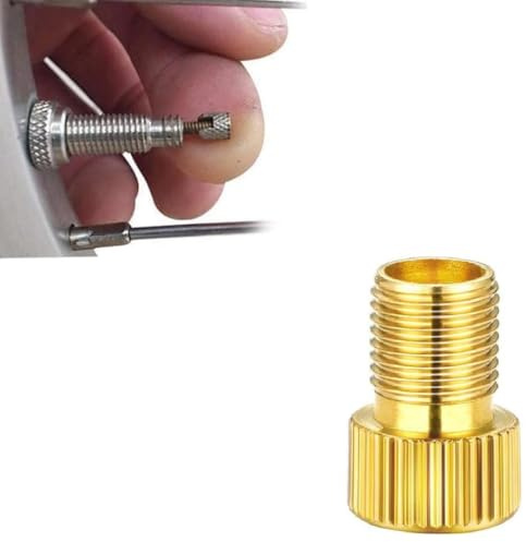 AUTOZOCO Adaptador de Aluminio de válvula Presta a Schrader para Bicicleta, Conversor de válvula Presta a Schrader, Adaptador de válvula de Bicicleta Presta a Schrader, Aluminio, 1 Unidad, Dorado