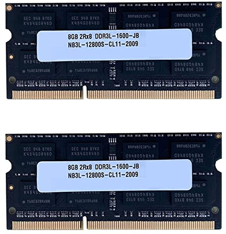 2X Memoria RAM per Laptop DDR3 da 8 GB 1600 MHz PC3-12800 1.35 V 204 Pin SODIMM Supporto Dual Channel per Memoria per Laptop