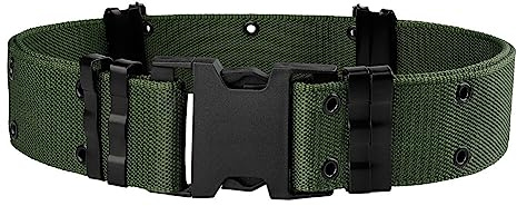 URFEDA Ceinture Homme Large 55mm Elastique Tissu Ceinture en Nylon Ceinture de Travail Réglable Ceinture Camouflage Tactique Militaire Ceinture de Sport de Plein Air pour Homme et Femme (Vert)