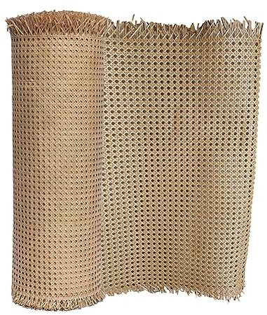 DAZZLEEX Correa de bastón de mimbre, rollo de malla de ratán, material de caña para sillas, 35 cm x 1,5 m