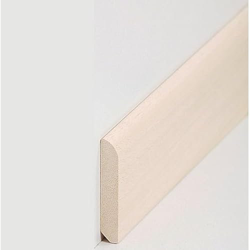 PROVISTON - Zócalo de madera maciza (10 x 58 x 2400 mm, madera maciza Abachi para pegar, atornillar y clavar, 2,4 m), 1 unidad
