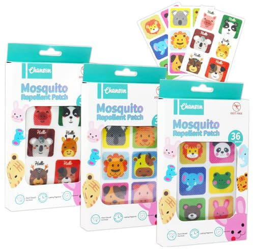 Mosquito Repellent Patches for Kids, 108 Pack Waterproof Bug Repellent Stickers Set, Safe Non-Toxic, Repellents Patches, Insect Protection for Children, Babies and Toddlers