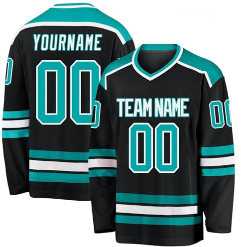 Camiseta De Hockey sobre Hielo Personalizada Camiseta De Hockey sobre Hielo De Manga Larga con Estampado Personalizable Ropa para Aficionados Al Hockey sobre Hielo A01