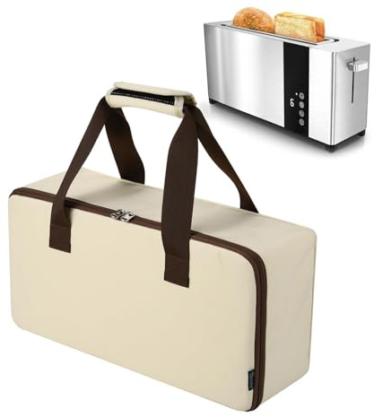 Beautyflier Carrying Bag for Mueller UltraToast 2 Slice Toaster, Portable Carry Case for 10'' Long Slot Bella 2 Slice Toaster, Travel Storage Bag with Hand Strap, Durable and Long-Lasting (Bag Only)