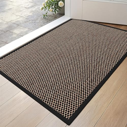 DEXI Dörrmatta Inomhus 60 x 90 cm, Halkfri, Svart | Polyestermaterial, smutsfångande, låg profil, lätt att rengöra, för entré, hall och veranda
