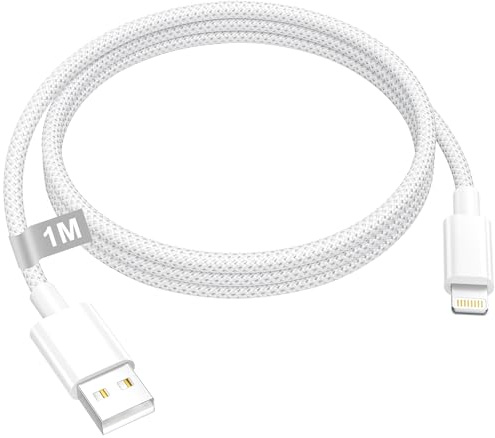 USB till Lightning Kabel 1M [Apple MFi-Certifierad] Flätad Snabbladdningskabel Laddningskabel till iPhone för iPhone 14 13 12 11 Pro Max/Mini/XS/XR/8/SE/iPad