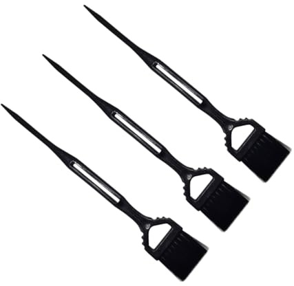 SWETRACE Set 3pezzi Spazzole per Tintura Chioma Nero in Pp per Applicazione Olio Trattamento Chioma per Uso Professionale e Domestico Colore Casuale
