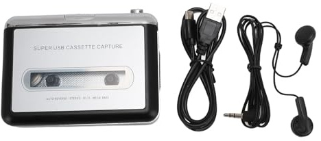 Vvikizy Convertidor de Casete USB a MP3, Grabadora de Reproductor de Casete Portátil de Cinta a Audio Digital con Interfaz USB 2.0 para PC
