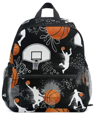 Ryggsäck för småbarn flickor pojkar, basket coola svarta barnryggsäckar, Basket cool svart, Small, Coola ryggsäckar för fotboll | för 3-8 år, lätta, barnryggsäckar med namnbricka