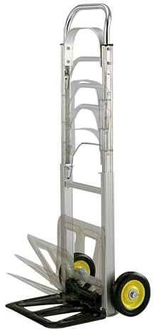 Pemberly Row Collapsible Hand Truck, 250 lb Capacity, Aluminum Frame, Foldable Design with Steel Toe Plate, Solid Rubber Wheels, Compact Storage, Office Use, 43.5 in Height