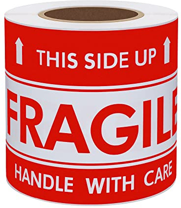 Hylabelest Fragile Stickers Handle with Care This Side Up 3x5 Inch Warning Fragile Labels (3 * 5 inch)