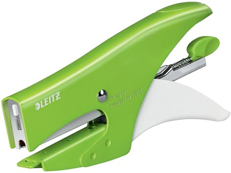 Leitz 55311054 - Pinza grapadora con capacidad para 15 hojas, cuerpo de metal ergonómico, grapas incluidas, color verde