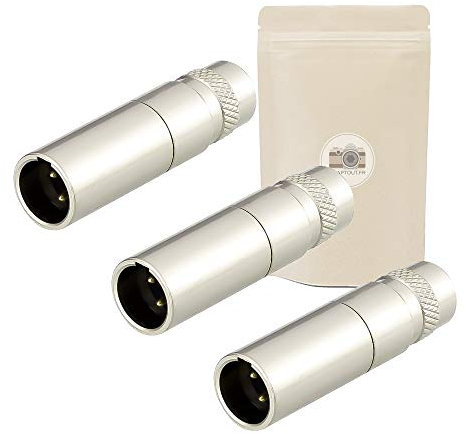 3x Adattatore spina mini XLR Maschio da saldare - Connettore audio stereo in metallo - 3 poli pins - Per auricolari chitarra microfono - Adaptout marca francese