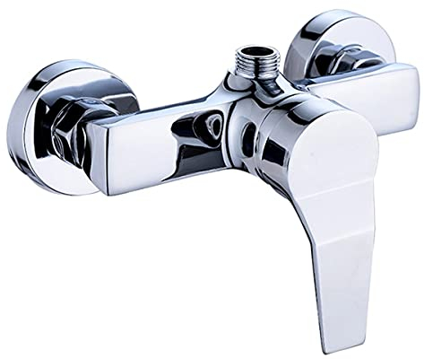 Robinet mitigeur de douche mural en laiton pour salle de bain eau froide et chaude à levier unique, chromé