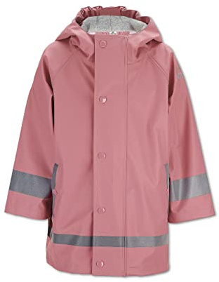 Sterntaler Regenjacke ungefüttert uni - Kinder Regenjacke wasserdicht - Mädchen Jacke mit verschweißten Nähten, Kapuze und reflektierenden Details - robuste Regenbekleidung - perlrosa, Größe 122