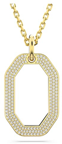 Swarovski Dextera pendant, Octagon shape, Pavé, White, Gold-tone plated