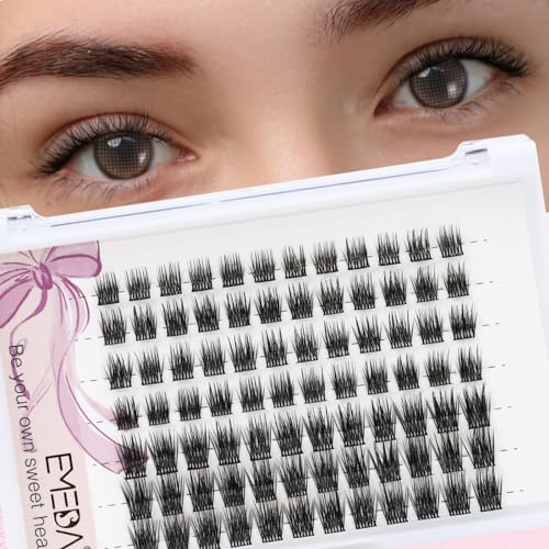 EMEDA Grappes de cils 10m Cluster lashes Cils individuels DIY effet d'extension de cils Cils fins et souples à l'aspect naturel Rubans de cils (C02-10mm)