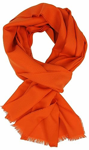 Rotfuchs Herrenschal Damenschal Sommerschal Baumwollschal uni orange (Dünn) Made in Germany