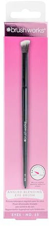 Brushworks No.15 Angled Blending Eye Brush – Fluffy Eyeshadow Brush for Crease & Outer Corner, Smooth Finish, Vegan & Cruelty-Free