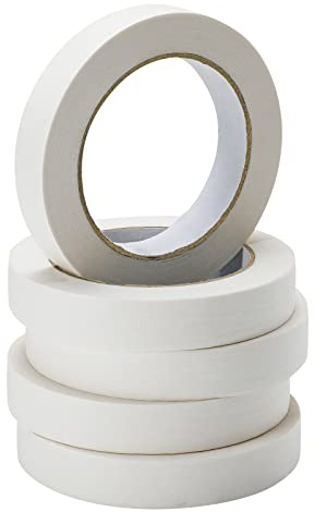 Eaasty 328 Yard 1'' Wide Freezer Tape Writable Surface Low Temperature Resistance Easy to Tear Removable No Residue Freezer Tape for Food Containers Refrigerator 6 Rolls 54.68 Yard Per Roll White