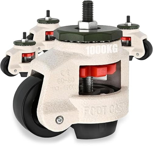 Lot de 4 Roulettes pour Meubles Charge Lourde, Capacité Totale 1000kg Roulettes Pivotantes M12 x 30mm Roulette Charge Lourde à 360 Degrés pour Établis Mobilier Robuste (1000KG)