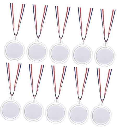 Sharplace Lot de 10 médailles de récompense Vierges à Personnaliser, idéales pour décorer Une fête, Une Participation gagnante ou pour Les Adultes