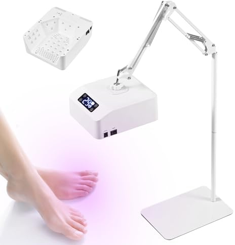 Lámpara UV LED Uñas, Lámpara UV de Pie de 78 W con Temporizador de 15/30/60/90 s Lámpara de Uñas con Sensor Infrarrojo y Pantalla LCD Lampara LED Uñas con Soporte y Portalámparas para Manos y Pies