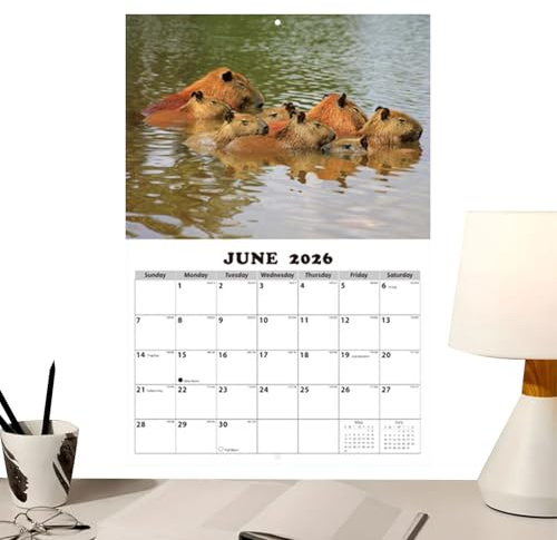 Calendario de pared mensual, ilustraciones sobre el tema de los animales
