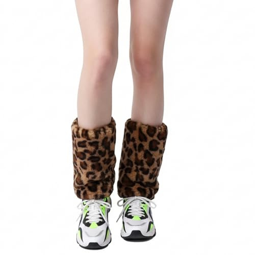 Qnvyw Leopard Kostüm, Leoparden Kostüm Damen, Bein Socken Winter, Leopard Armbänder, Haariges Gefühl, Ideal für Rollenspiele, Partys und Festivals
