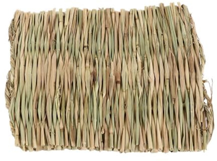 Rabbit Grass Chew Mat, Animal Hamster Guinea Pig Cage Bed House Pad, Woven Straw Rabbit Grass Mat(L)