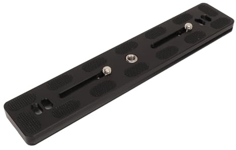 Camera Quick Release Plate with 1/4 and 3/8 Inch Threaded Holes, Aluminum Alloy 200mm Rail Sliding Plate - Anti Slip, Lightweight Design, Secure Fastening for Arca Compatible