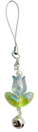 Tulipes fleur cloche pendentif téléphone charme tentures corde mignon téléphone chaîne sangle décoration lanière porte-clés accessoires pendentif charme décoration