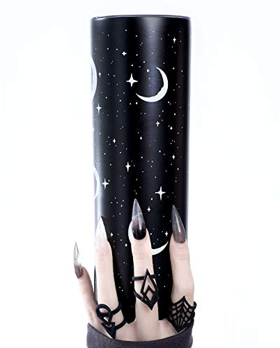 Isolierter Edelstahl-Kaffeetasse für Damen, dünner Becher mit spritzwassergeschütztem Deckel, Halloween-Dekoration, gruselige Geschenke, Vakuum, doppelwandig, gummidichtet, Reisebecher, einfache,